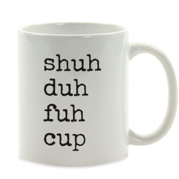 Funny Coffee Tea Mug Gift, Typewriter Style, Shuh Duh Fuh Cup 2-Pack Bundle Gift - Picture 11 of 11